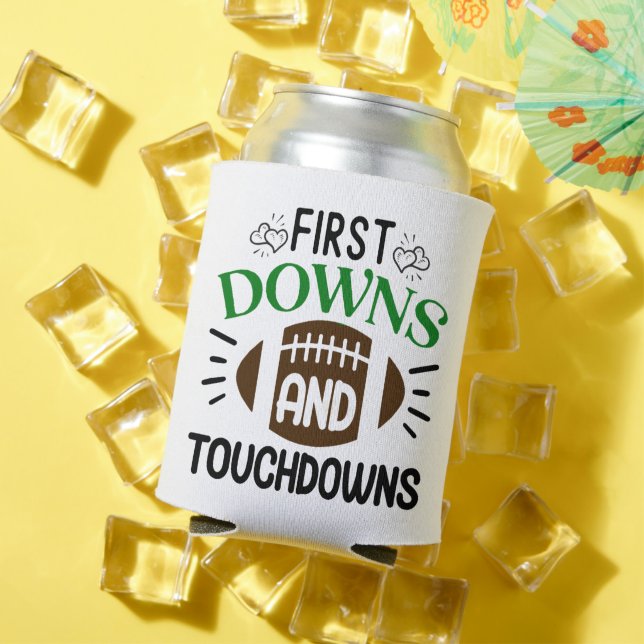 Football First Downs and Touchdowns Fun  Can Cooler (In Situ Summer)