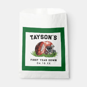 Football First Year Down 1st Birthday Favour Bag