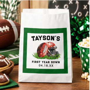 Football First Year Down 1st Birthday Favour Bag