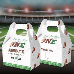 Football First Year Down 1st Birthday Favour Box