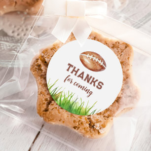 Football First Year Down 1st Birthday Party Classic Round Sticker