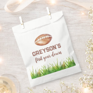 Football First Year Down 1st Birthday Party Favour Bag