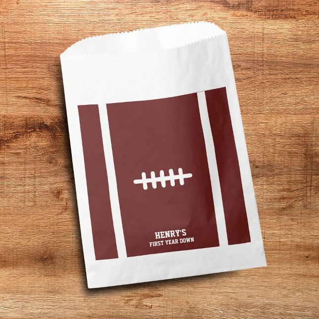 Football First Year Down Birthday Favour Bag (Football themed favor bags)