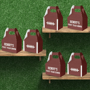 Football First Year Down Birthday Favour Box