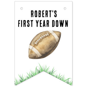 Football First Year Down Birthday Party Bunting