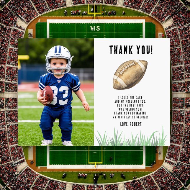 Football First Year Down Birthday Thank you (Creator Uploaded)