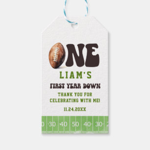 Football First Year Down Thank You Favours Gift Tags