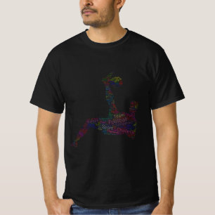 Football Football Football Silhouette Shape Text C T-Shirt
