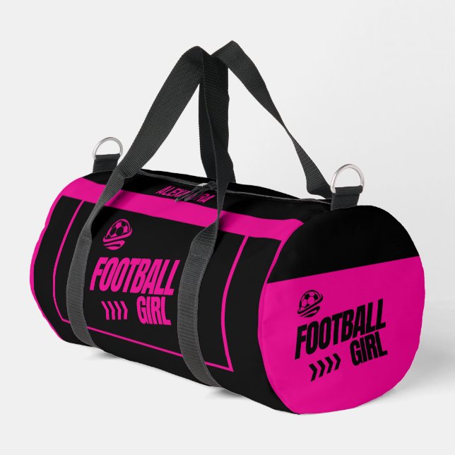 Football, Football Player Girl, Team, Gift  Duffle Bag (Left Corner)