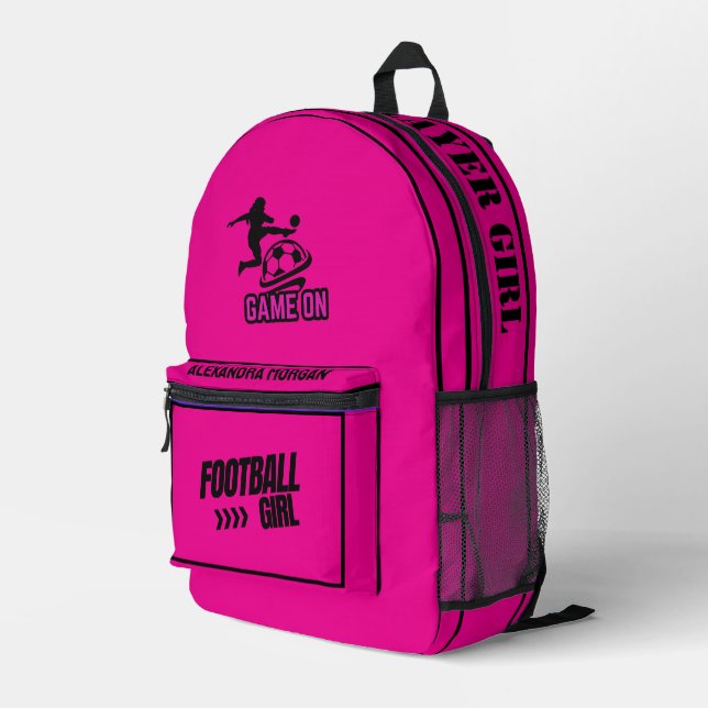 Football, Football Player Girl, Team, Gift  Duffle Printed Backpack (Back Corner Right)