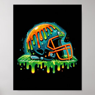 Football For Boys Ice Cream Dripping Youth Boys Fo Poster