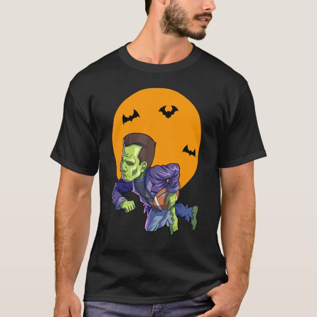 Football Frankenstein Halloween Men Boys Football  T-Shirt (Front)
