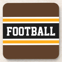 FOOTBALL Fun Brown Athletic Yellow Black Stripes