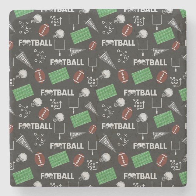 Football Fun on Black Stone Coaster (Front)