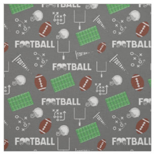 Football Fun on Dark Grey Fabric
