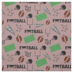 Football Fun on Dark Grey Pink Fabric