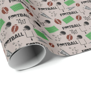 Football Fun on Pale Brown Wrapping Paper