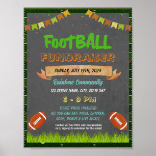 Football fundraiser event template poster