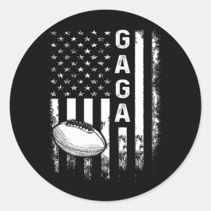 Football Gaga Sports Player America Flag Men Women Classic Round Sticker