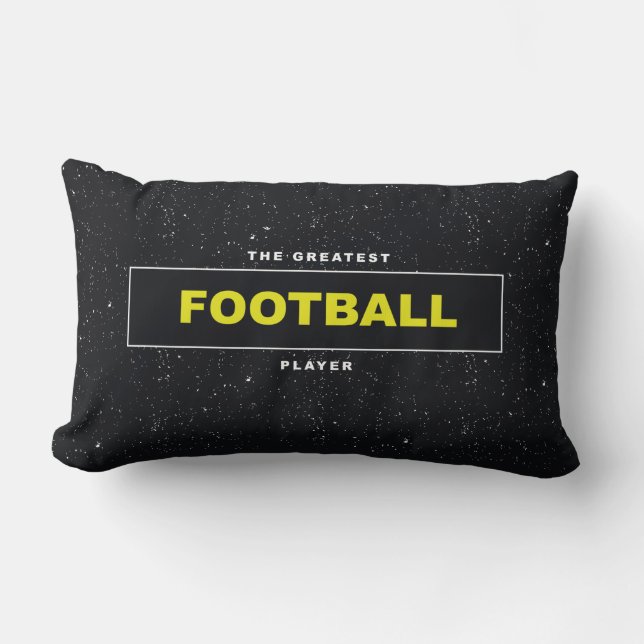 Football Game Day Black Yellow Sports Pillow (Front)