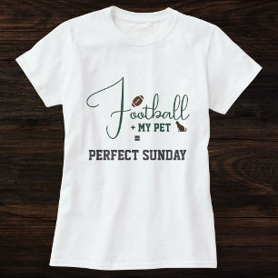 Football Game Day Cat Mum Script Green Grey White T-Shirt