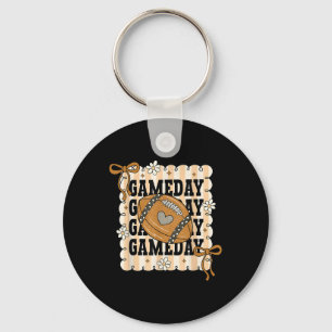 Football Game Day Coquette, Girly Fall Football Mo Key Ring