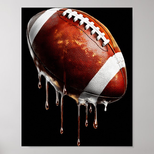 Football Game Day Drip Graphic  Poster (Front)