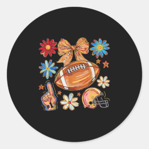 Football Game Day Fall Vibes Touchdown Season Coqu Classic Round Sticker