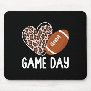 Football Game Day Womens Leopard Cheetah Game Day  Mouse Pad