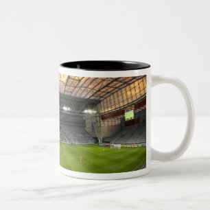 Football game, Forsyth Barr Stadium, Dunedin Two-Tone Coffee Mug