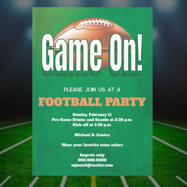 Football Game Party Invitation (Get ready to kick off your football game party in style with our Football Game Party Invitation. )