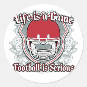 Football Game Red Classic Round Sticker