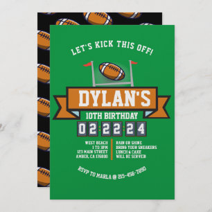 FOOTBALL GAME Sports Kids Birthday Party Invitation