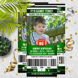 Football Game Ticket Birthday Party  Invitation<br><div class="desc">Super fun,  football themed birthday with your little all-star's picture right on the front!</div>