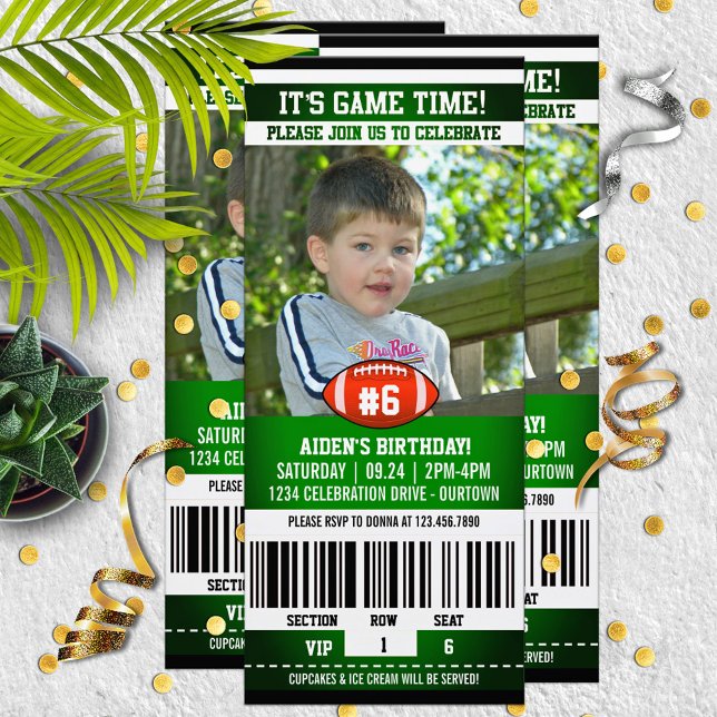 Football Game Ticket Birthday Party  Invitation (Creator Uploaded)