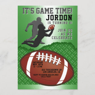Football Game Time Birthday Party Invitation