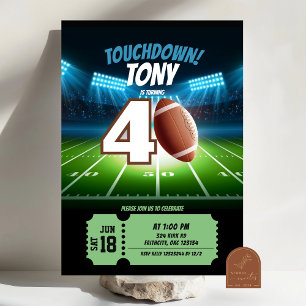 Football Game Time Man Adult Birthday Invitation
