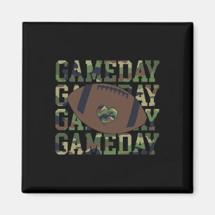 Football Gameday Game Day Camo Flag Patriotic Usa Magnet