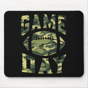 Football Gameday Game Day Camo Flag Patriotic Usa Mouse Pad