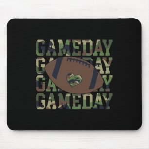 Football Gameday Game Day Camo Flag Patriotic Usa Mouse Pad
