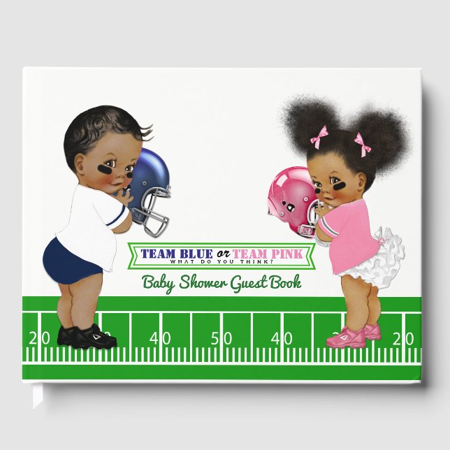 Football Gender Reveal Baby Shower Guest Book (Front)