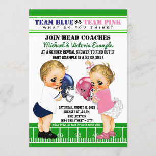 Football Gender Reveal Baby Shower Invitations