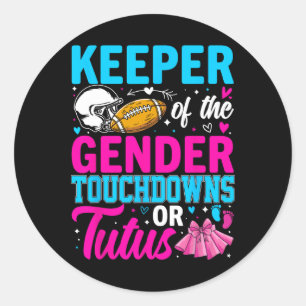 Football Gender Reveal Decorations Ba Classic Round Sticker