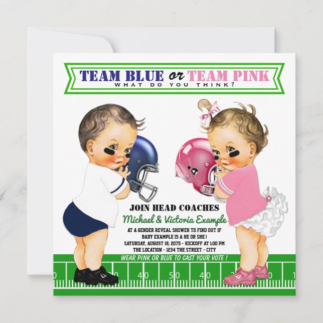 Football Gender Reveal Invitations (Front)