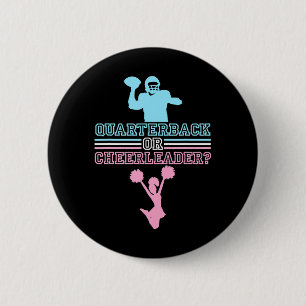 Football Gender Reveal Quarterback Or Cheerleader 6 Cm Round Badge