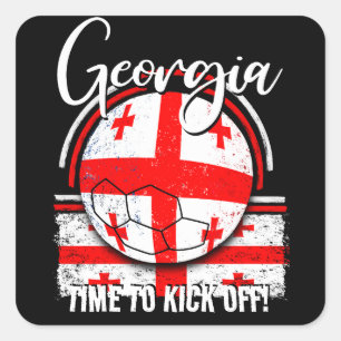Football Georgia Flag, Georgian Flag Square Sticker