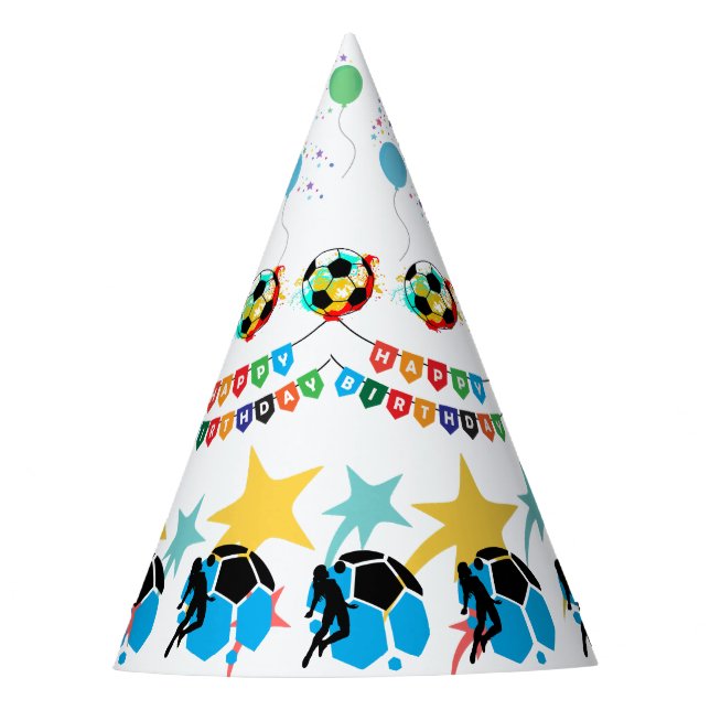 Football Girl Birthday, Football Player Gift Party Hat (Front)