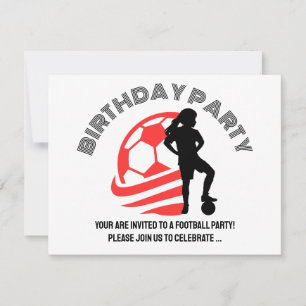 Football Girl Birthday party, Football Player Gift Invitation