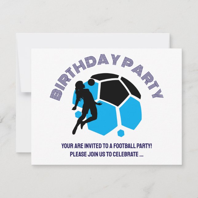 Football Girl Birthday party, Football Player Gift Invitation (Front)