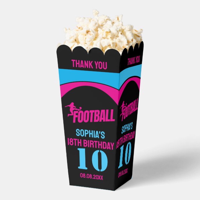 Football Girl Player, Football Birthday Girl Favou Favour Box (Popped)
